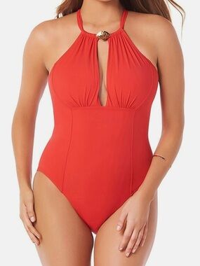 NEW Amoressa BASH Seaborne Sabre High Neck Soft Cup Bra One Piece Swimsuit